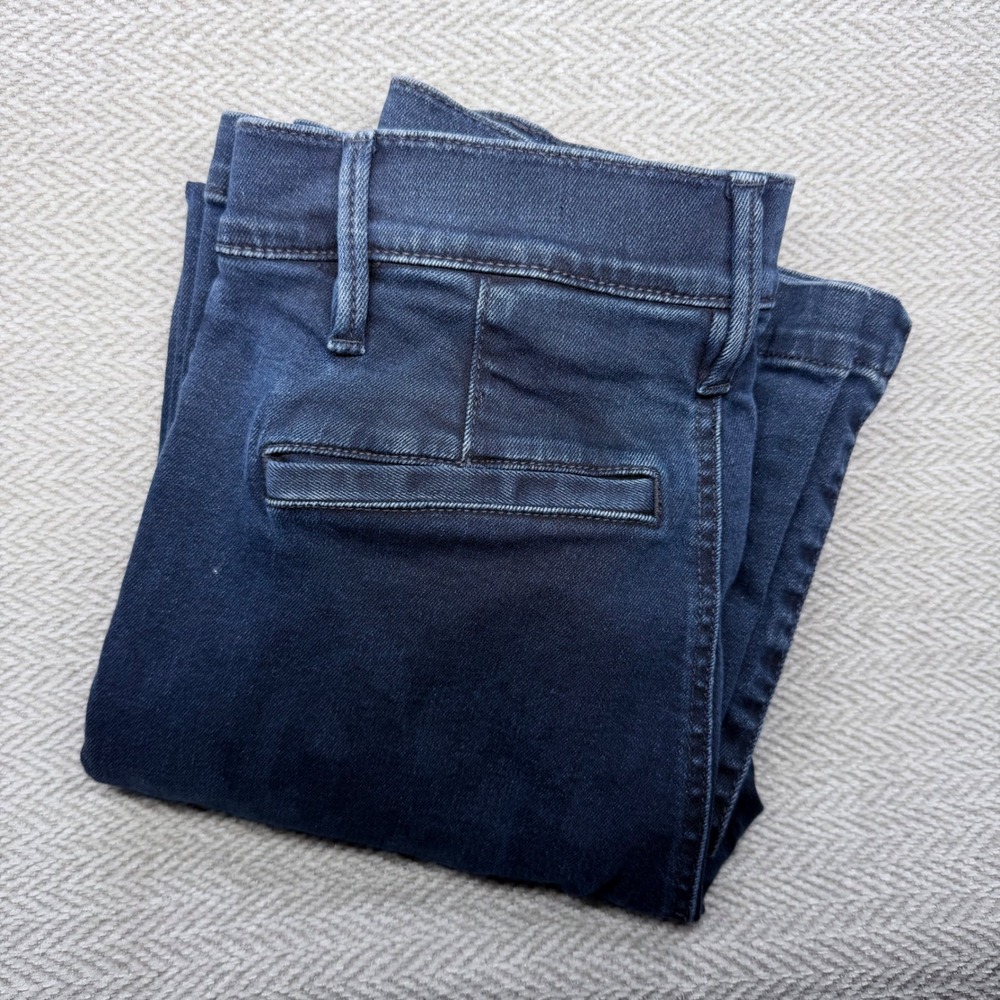 Ann Taylor Factory Flare Jeans 6 Blue Denim High Rise Stretch Casual Trousers